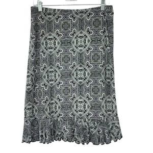 Womens Susan Lawrence Ruffle Elastic Skirt Stretch Packable Size Large 2721